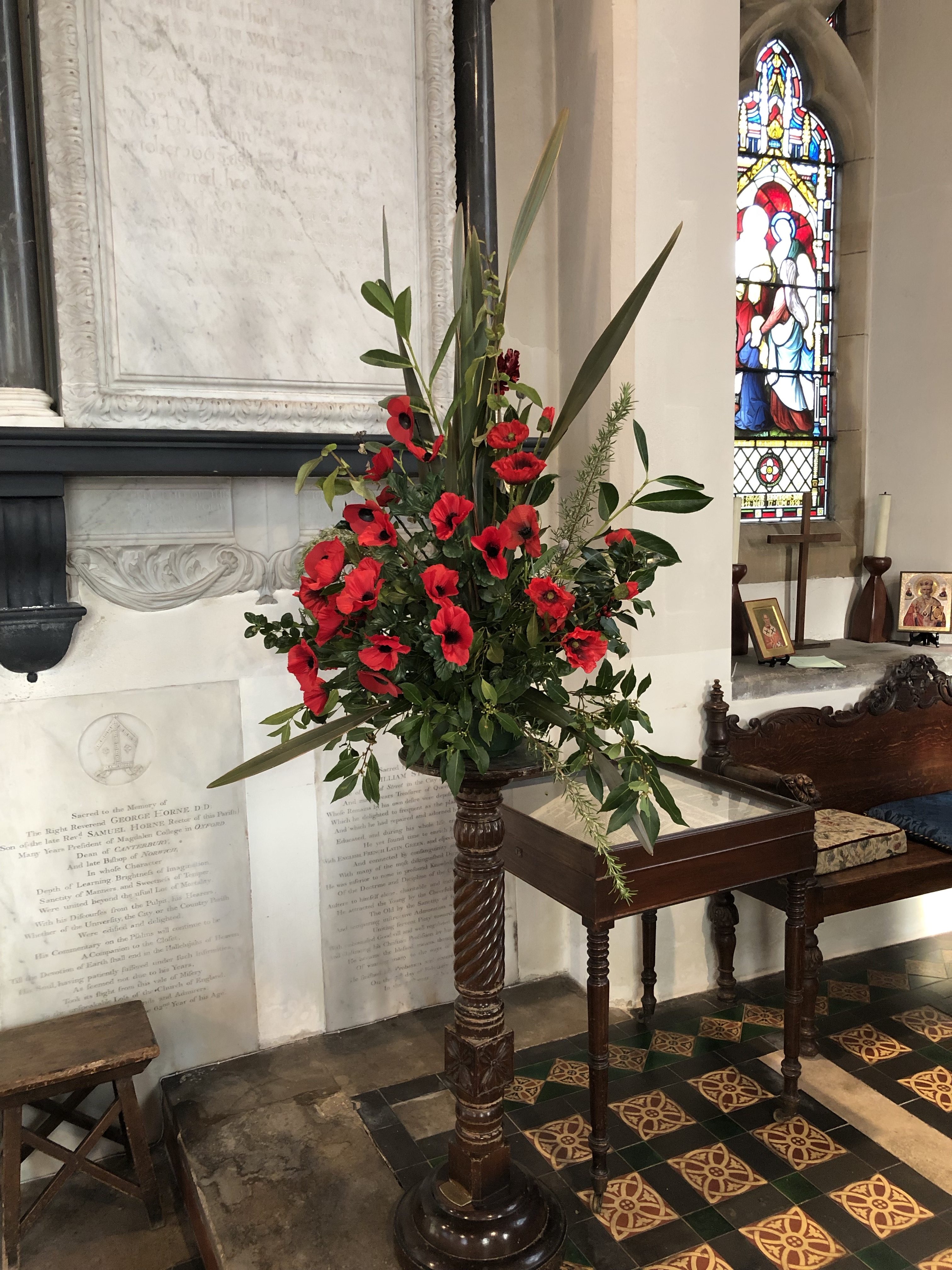 Remembrance Flowers and book at St Nicholas Otham